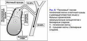 Пассивный пассаж печеночной желчи,хронический некалькулезный холецестит